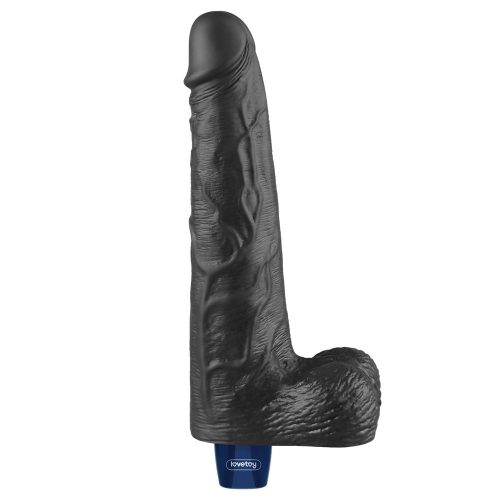 Dildo vibrant reîncărcabil REAL SOFTEE de 10" (Negru)_B15O50_4