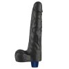 Dildo vibrant reîncărcabil REAL SOFTEE de 10" (Negru)_B15O50_4