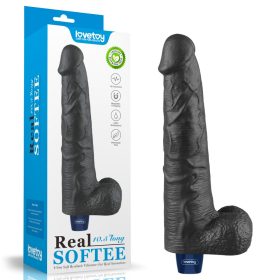  Dildo vibrant reîncărcabil REAL SOFTEE de 10,5" (Negru)_B15O50_4