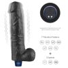 Dildo vibrant reîncărcabil REAL SOFTEE de 10,5" (Negru)_B15O50_4