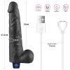 Dildo vibrant reîncărcabil REAL SOFTEE de 10,5" (Negru)_B15O50_4