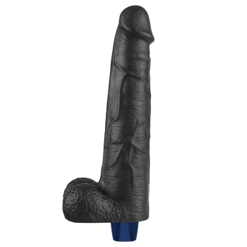 Dildo vibrant reîncărcabil REAL SOFTEE de 10,5" (Negru)_B15O50_4