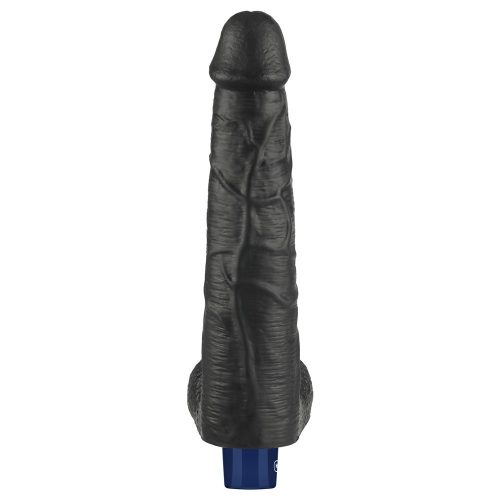 Dildo vibrant reîncărcabil REAL SOFTEE de 10,5" (Negru)_B15O50_4