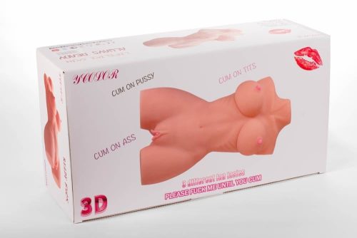 Masturbatorul 3D cu dublu orificiu