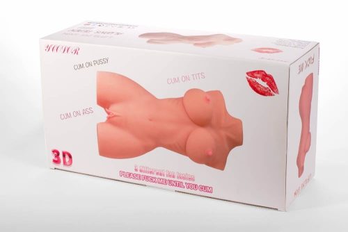 Masturbatorul 3D cu dublu orificiu