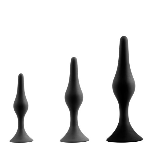 Plug anal din silicon de rezervă de 3", 4", 5,5" cu ventuză (3 bucăți într-un set de kit)