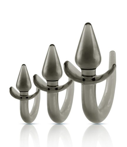 Set de plug anal 3 în 1 axinite negru cu design de coadă