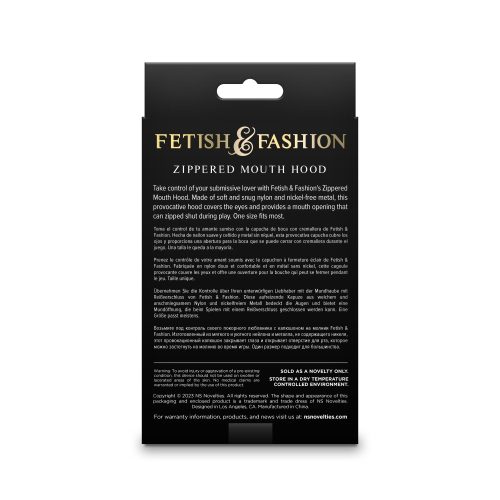 Fetish & Fashion - Glugă cu gură cu fermoar - Alb - Pachet alternativ