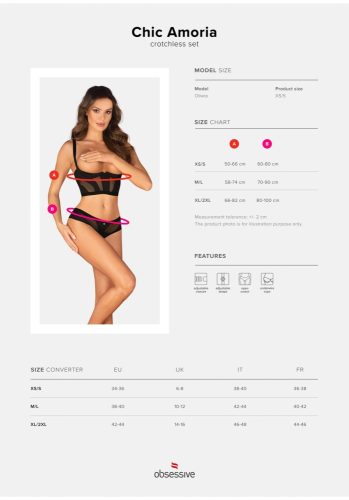 Chic Amoria 2-piese set fără zona inghinală XL/2XL