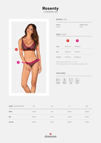 Set Rosenty 2-piese fără zona inghinală M/L