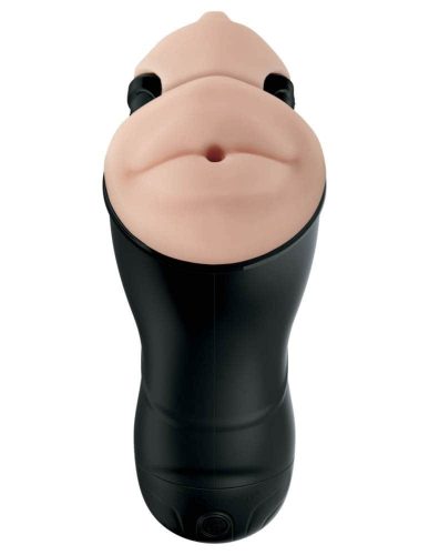 Stroker vibrant cu dublă penetrare Lumină/Negru