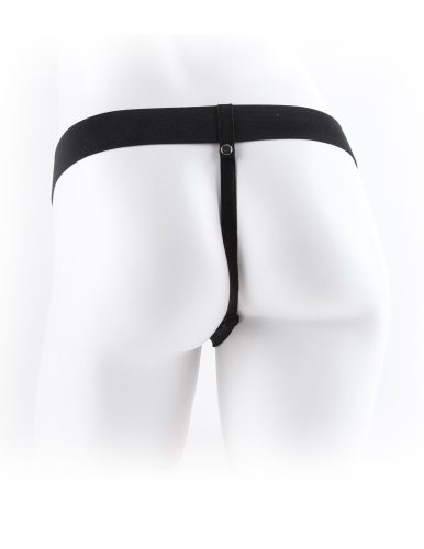 Strap-on vibratoriu hollow de 9" cu bile deschise/negre