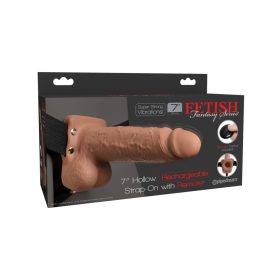 Strap-on gol de 7" cu Remote Tan/ Negru