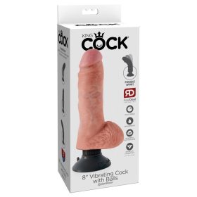 Penis vibrator de 8" cu testicule ușoare