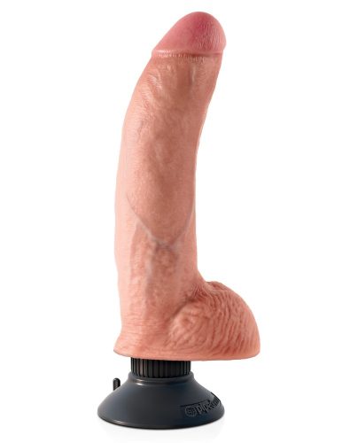 Penis vibrator de 9" cu testicule ușoare