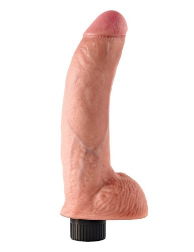 Penis vibrator de 9" cu testicule ușoare