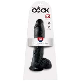 Penis de 10" cu testicule negre