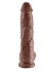 Penis de 10" cu testicule maro