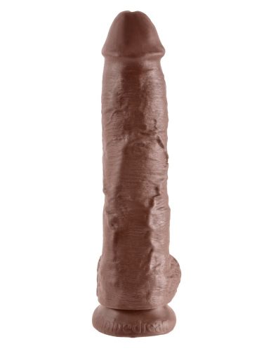 Penis de 10" cu testicule maro