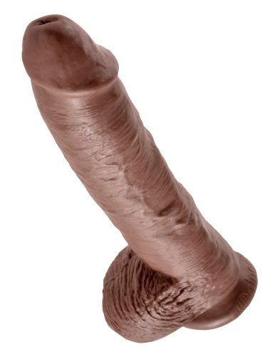 Penis de 10" cu testicule maro