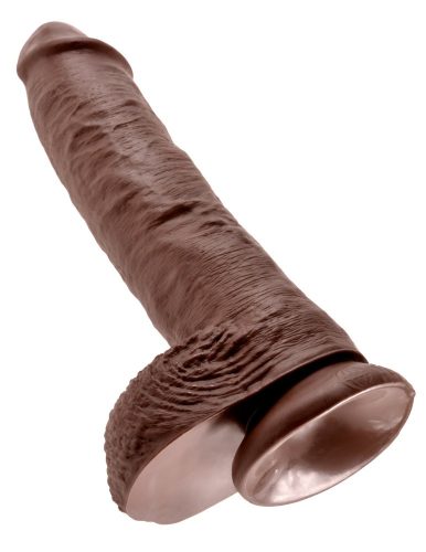 Penis de 10" cu testicule maro