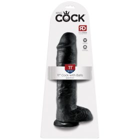 Penis de 11" cu testicule negre