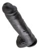 Penis de 11" cu testicule negre