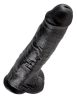 Penis de 11" cu testicule negre