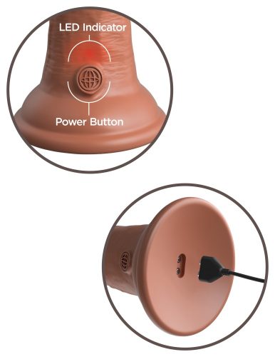 6" Dublă densitate vibrantă din silicon cu penis bronzat