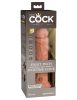 8" Dublă densitate vibrantă din silicon cock tan
