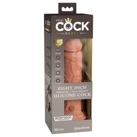 8" Dublă densitate vibrantă din silicon cock tan