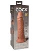 8" Dublă densitate vibrantă din silicon cock tan