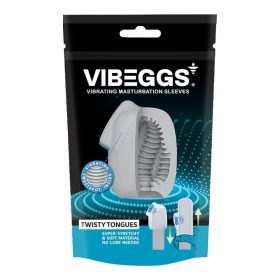   VIBEGGS - Twisty Tongues - Mânecă vibrantă pentru masturbare - Albă