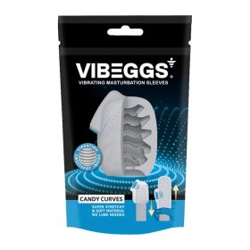   VIBEGGS - Candy Curves - Sleeve vibrant pentru masturbare - Alb