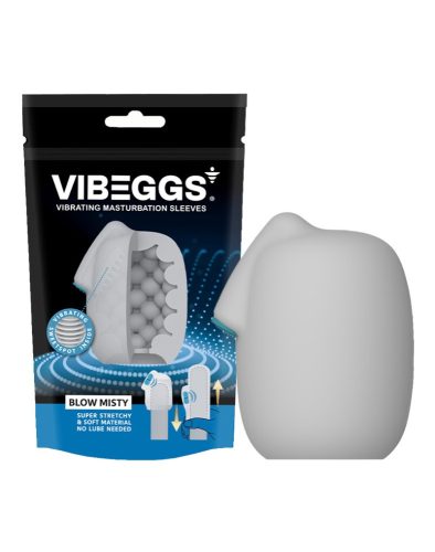 VIBEGGS - Blow Misty - Mânecă vibratoare pentru masturbare - Albă