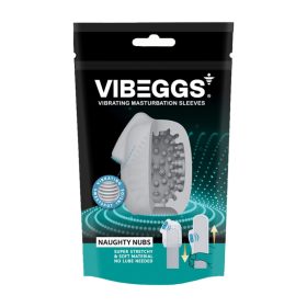   VIBEGGS - Naughty Nubs - Sleeve vibrant pentru masturbare - Alb