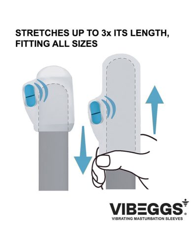 VIBEGGS - Naughty Nubs - Sleeve vibrant pentru masturbare - Alb