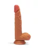 Dildo XMEN de 7,6 inch cu dublu strat din silicon Brown_B0O50_1